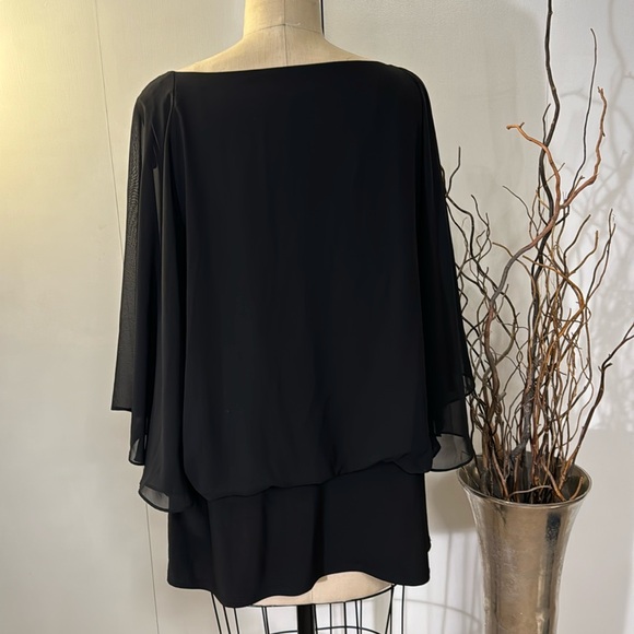 Roz & Ali crepe long sleeve blouse with rhinestone detail - Picture 4 of 6